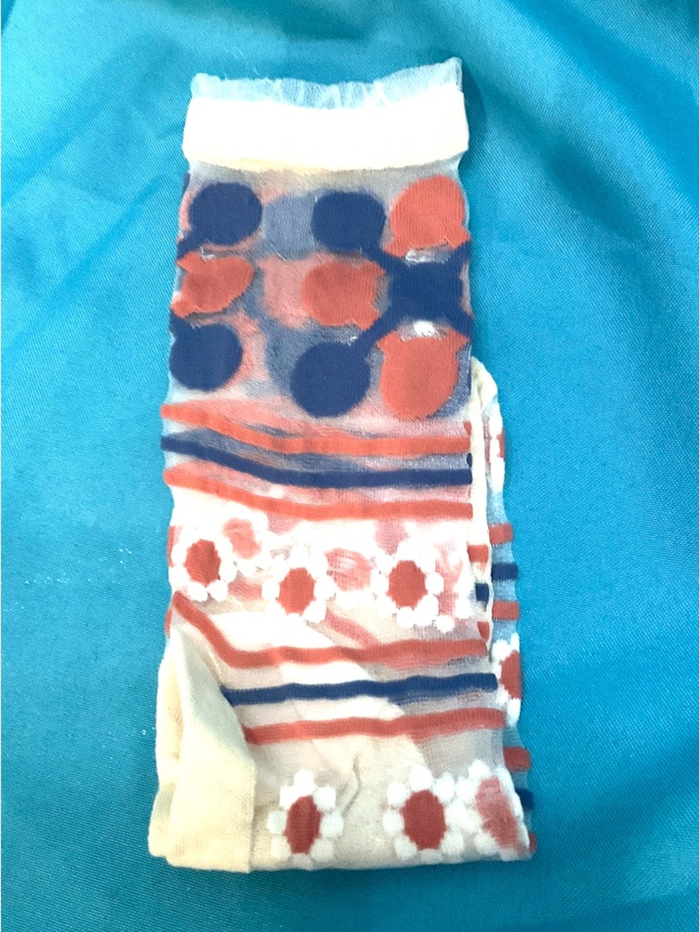 Floral & Stripe Sheer Socks - Pack of 5 NIP - Picture 6 of 7